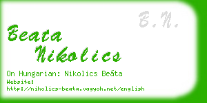 beata nikolics business card